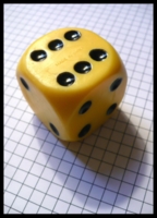 Dice : Dice - 6D - Large Yellow Dice With Black Pips